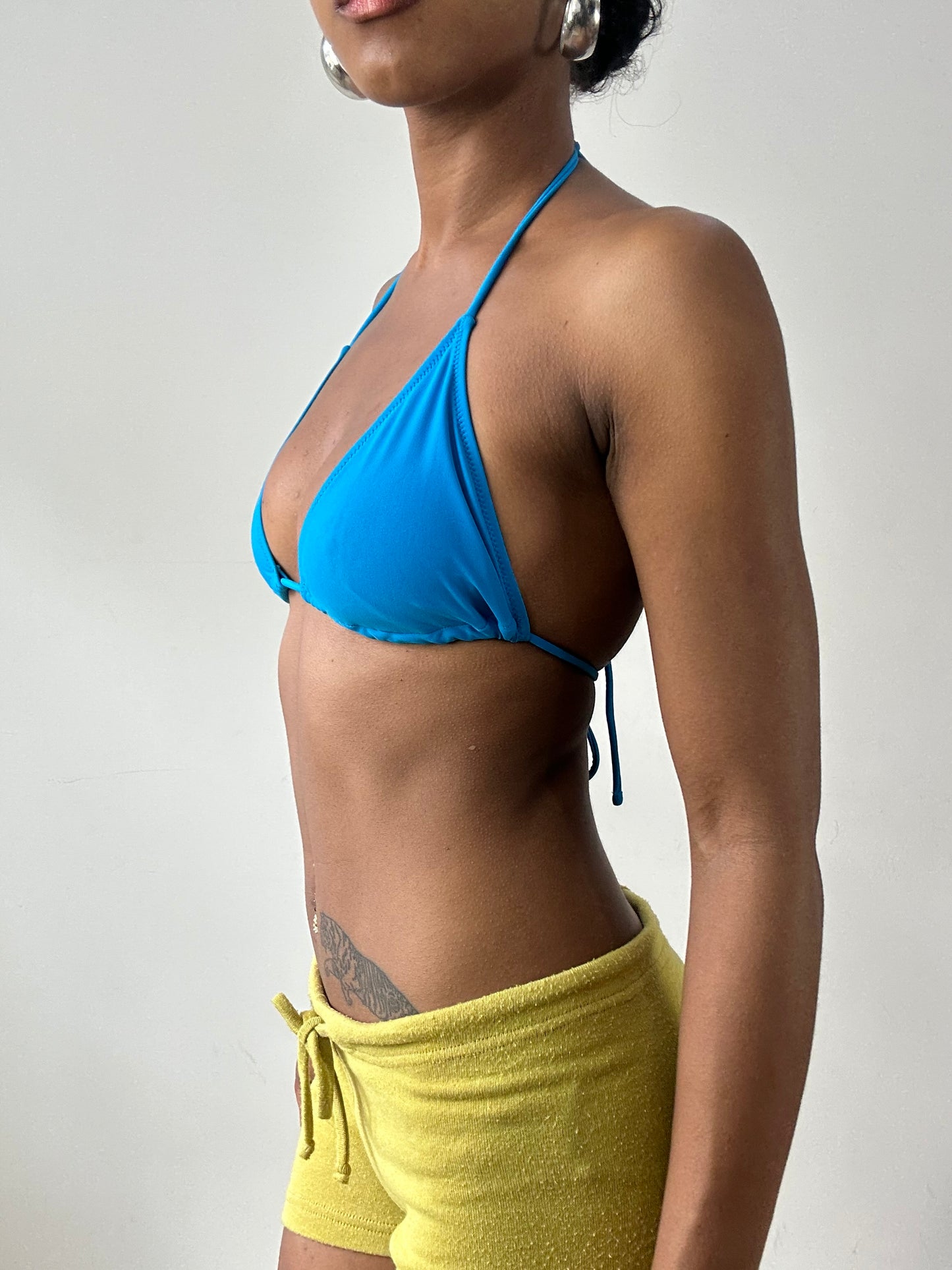 vintage edit twenty-nine | small blue bikini set with tie side bottoms