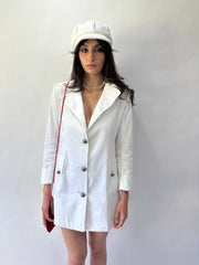 devil wears prada | Pequeno botão branco para cima blazer estilo jacket