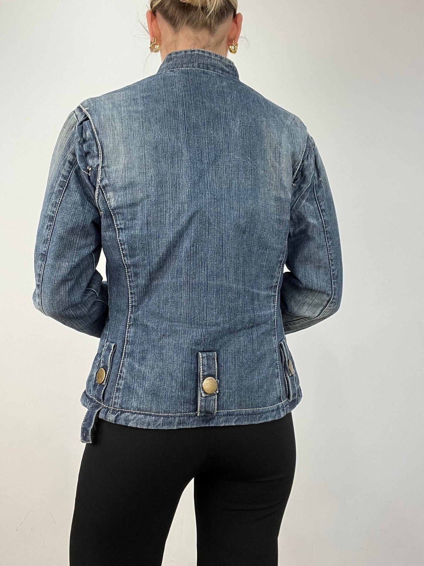 vintage edit twelve | large mid wash denim zip up jacket