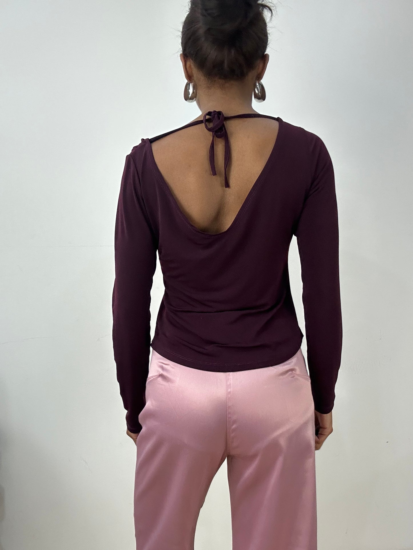 vintage edit: halloween | small purple cowl neck long sleeve top