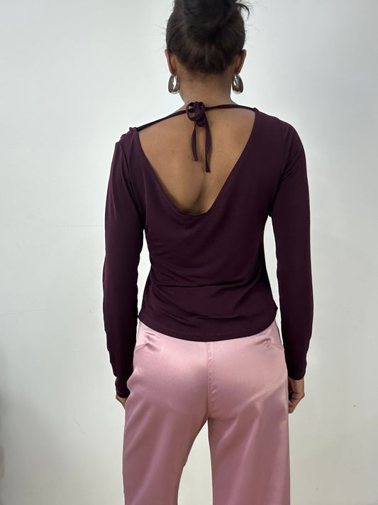 vintage edit: halloween | small purple cowl neck long sleeve top