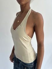 summermaxxing drop | small beige halterneck top