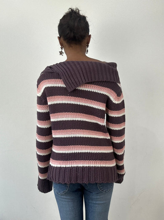 BEST PICKS | small pink and purple striped knit sweater