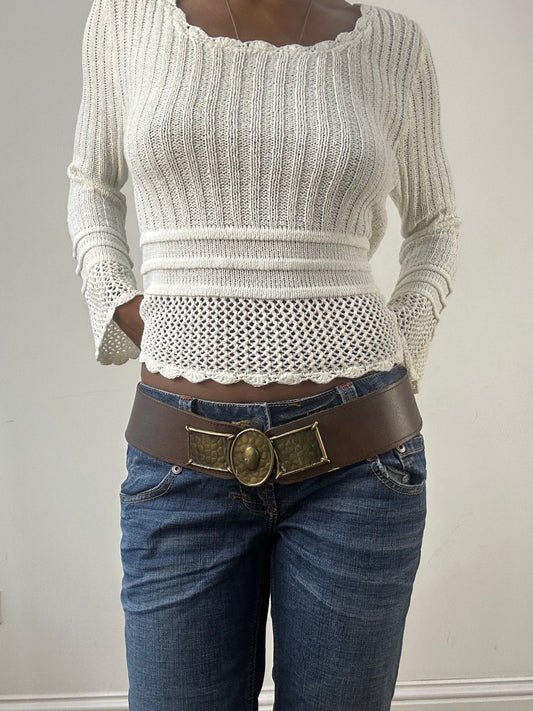 winter edit | brown faux leather belt with gold buckle