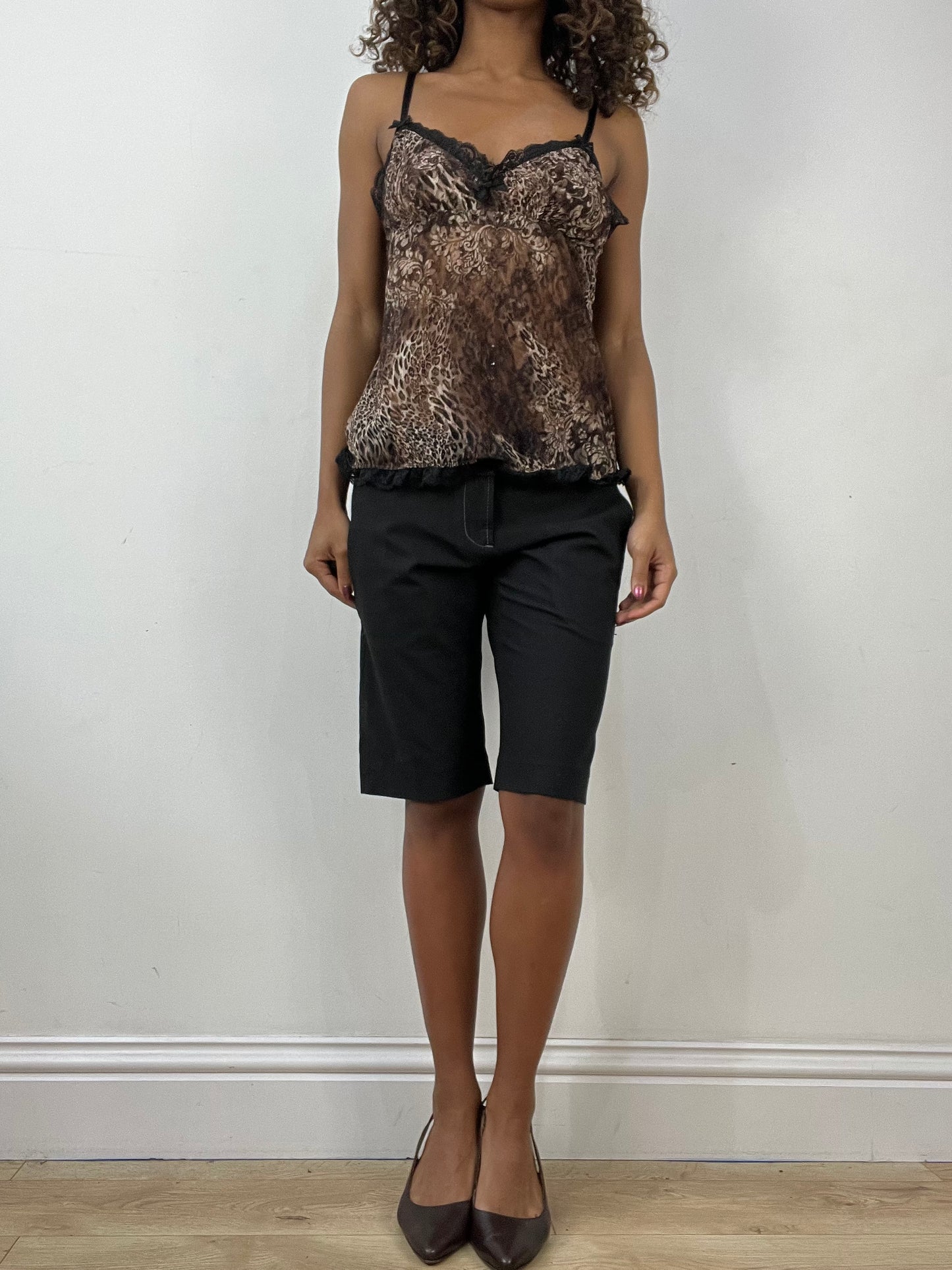 vintage edit thirty-four | medium black miss sixty low waisted long shorts