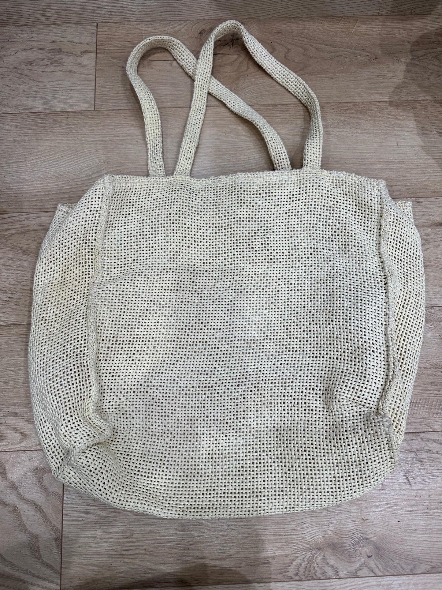 vintage edit: festival | large cream crotchet tote bag