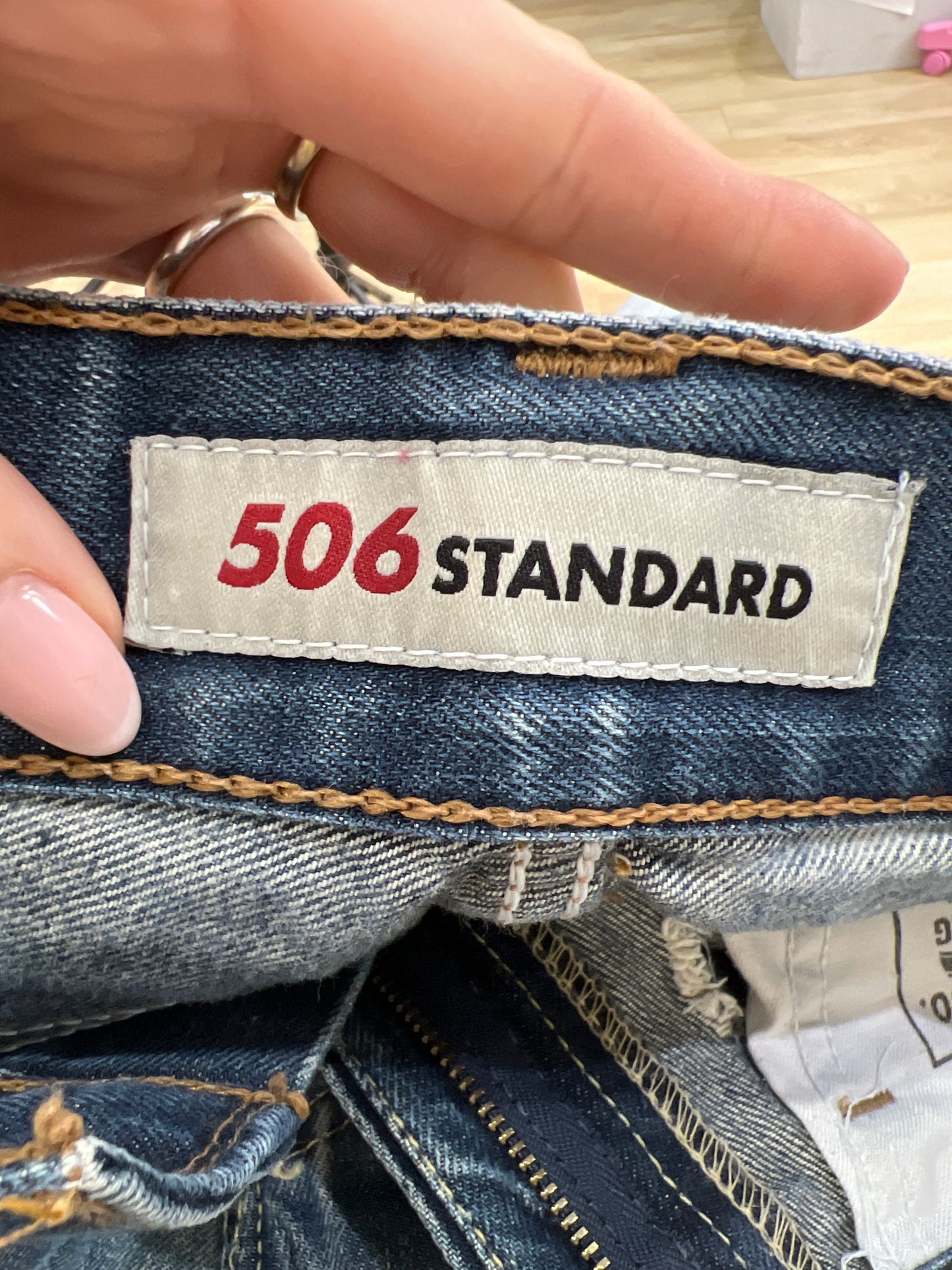 vintage edit seven | medium mid wash levi’s denim skirt