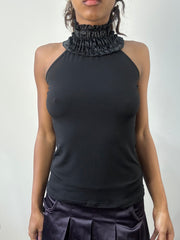 romantic grunge edit | extra small black fitted turtleneck top