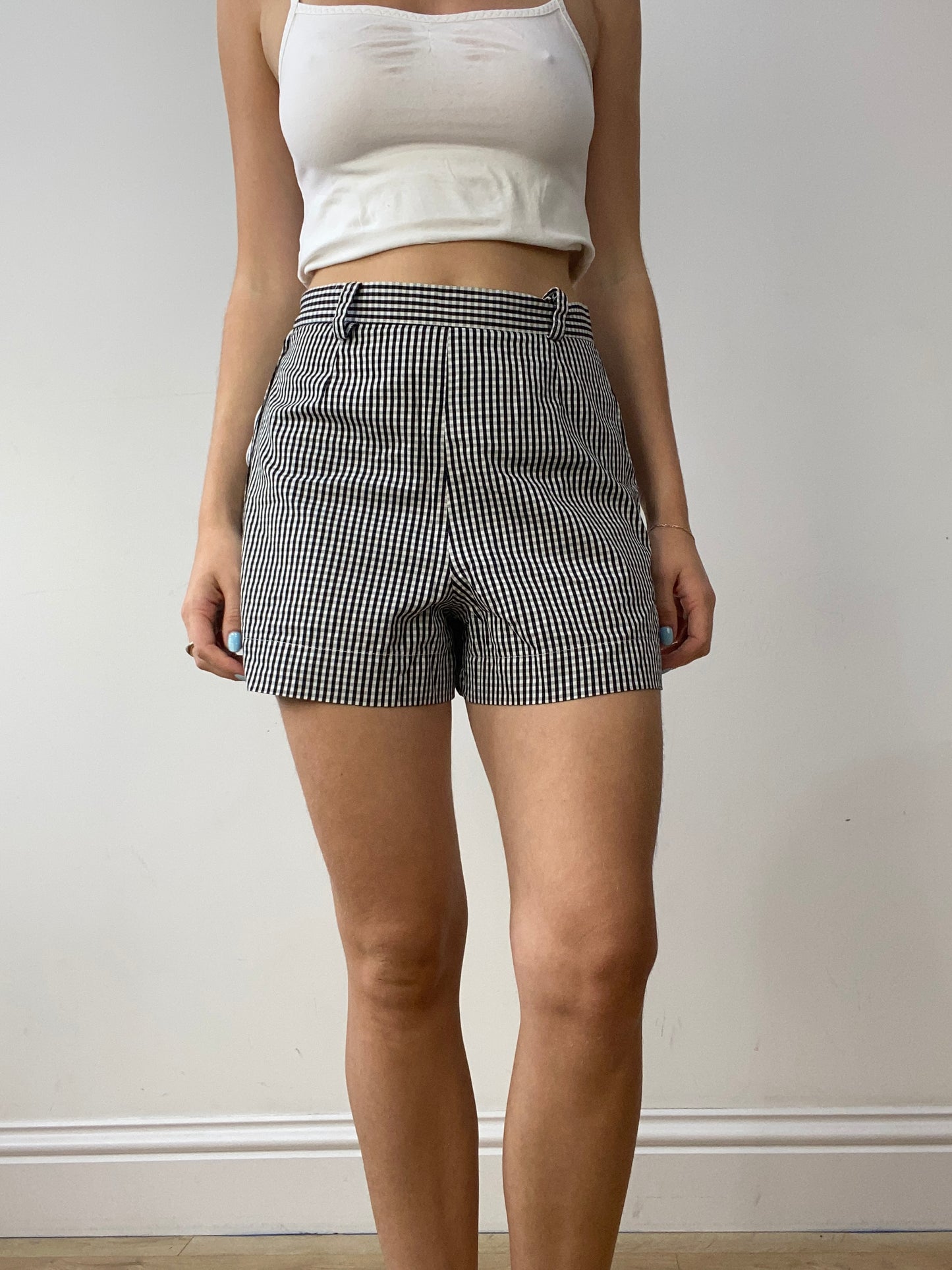 vintage edit thirty | small white and black shorts with gingham print