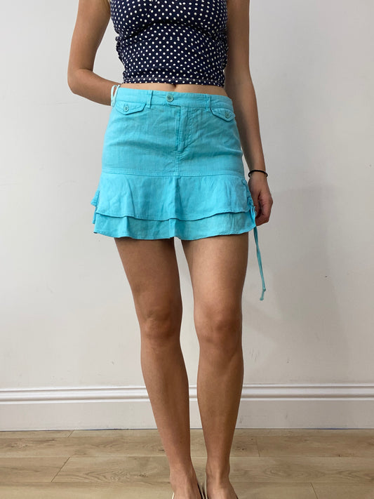 vintage edit thirty | small blue linen skirt