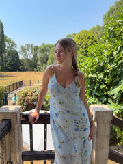 שמלה מרשת בהדפס פרחוני מידי – כחול – מידה ⁨m⁩ – ⁨french summer drop⁩