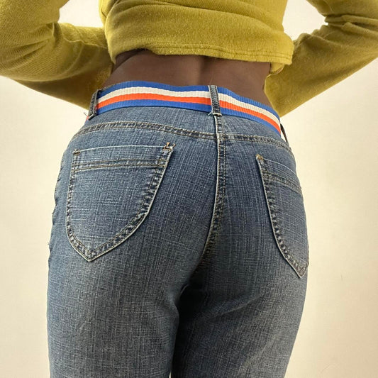 ⭐️💻 | taille: OS · couleur: bleu + orange + argenté · matière: nylon · article: ceinture · détails: perles + boucle