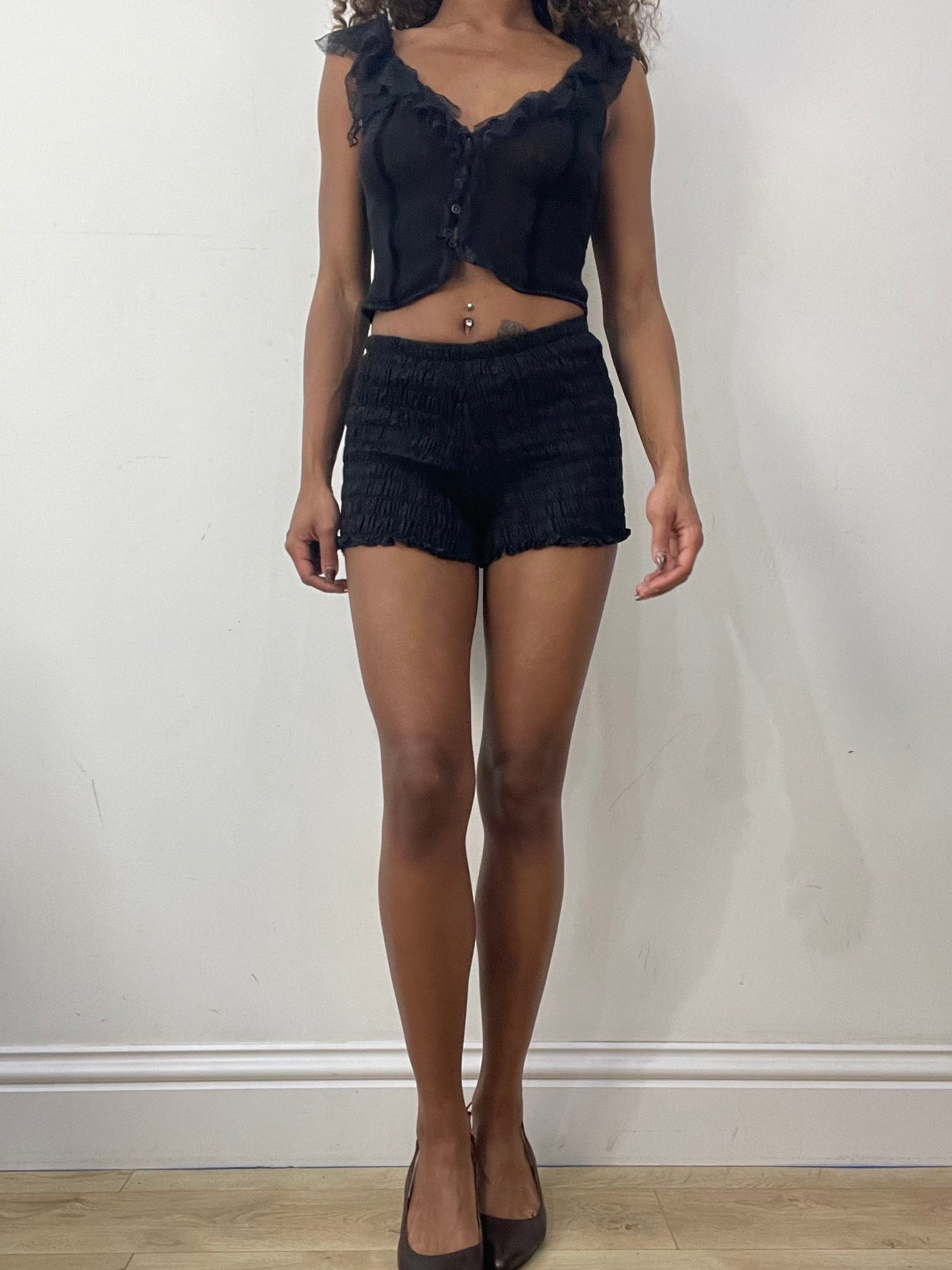 vintage edit: valentine’s day | small black pinko cropped mesh top