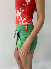 athleisure edit | small green patchwork jersey mini skirt