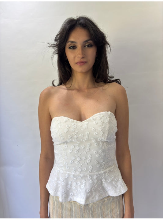 devil wears prada | small/medium white bandeau top