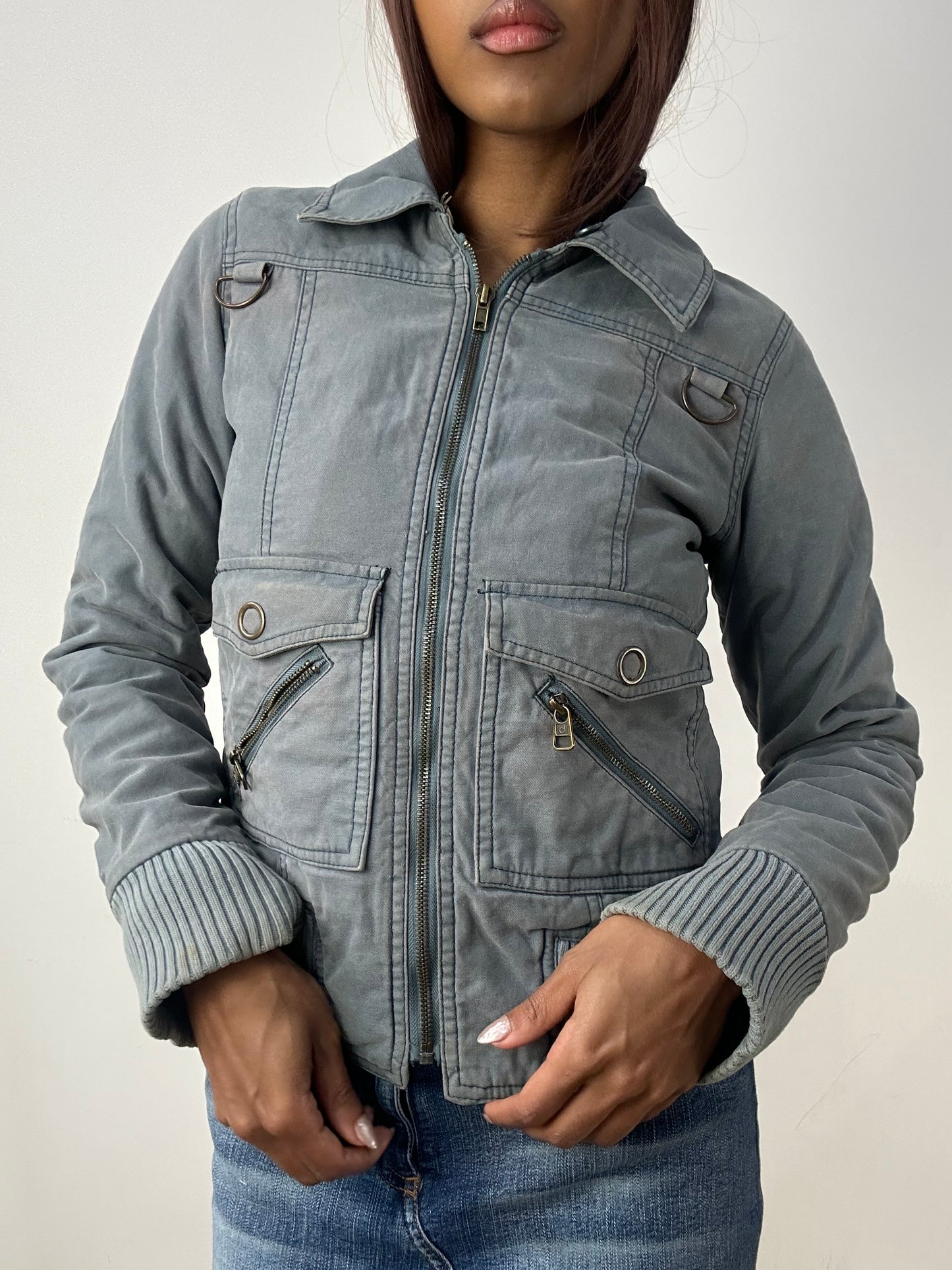 vintage edit thirty-three | small grey old bershka fitted jacket