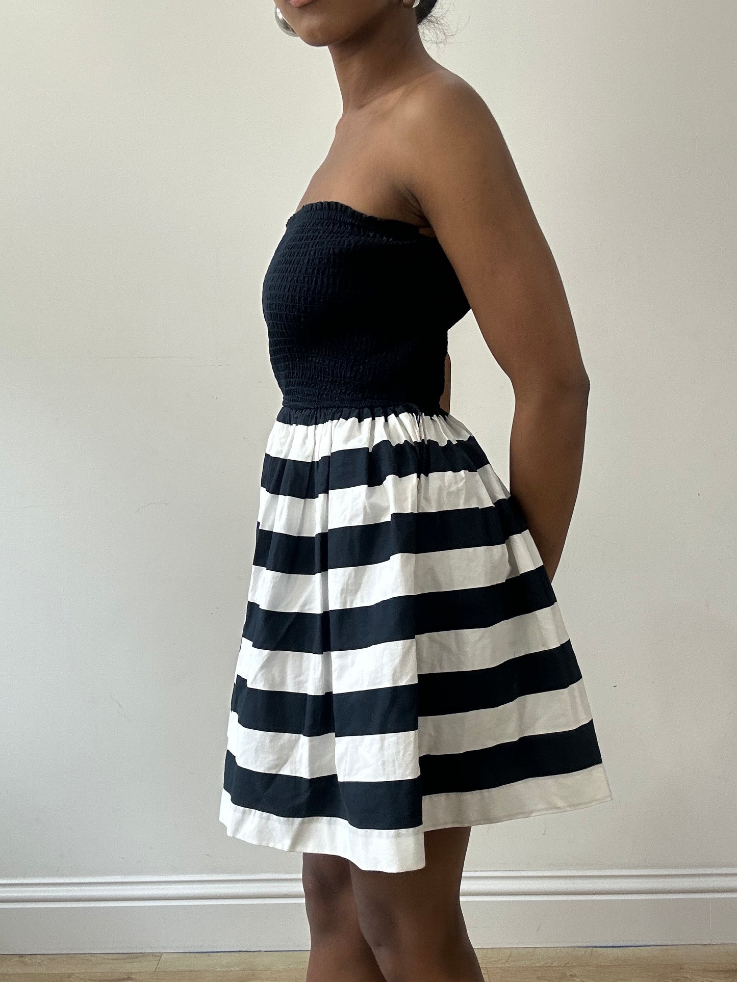 vintage edit thirty-one | medium navy blue old hollister bandeau mini dress