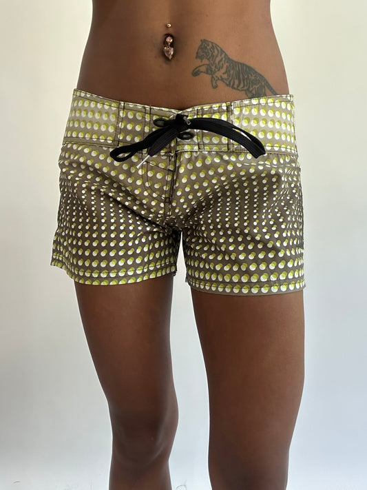beach drop | small/medium green o’neill polka dot mini shorts