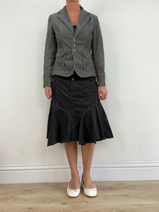 💻💚 vintage edit thirteen | medium grey corduroy suit style blazer