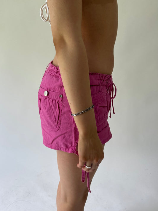 sailor drop | small/medium pink cargo style mini shorts