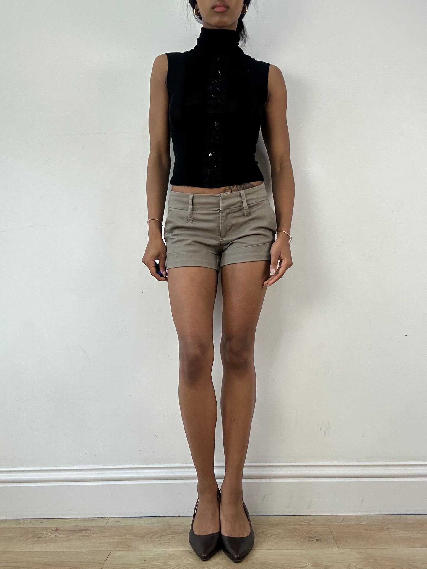 vintage edit twenty-one | extra small light brown mini shorts