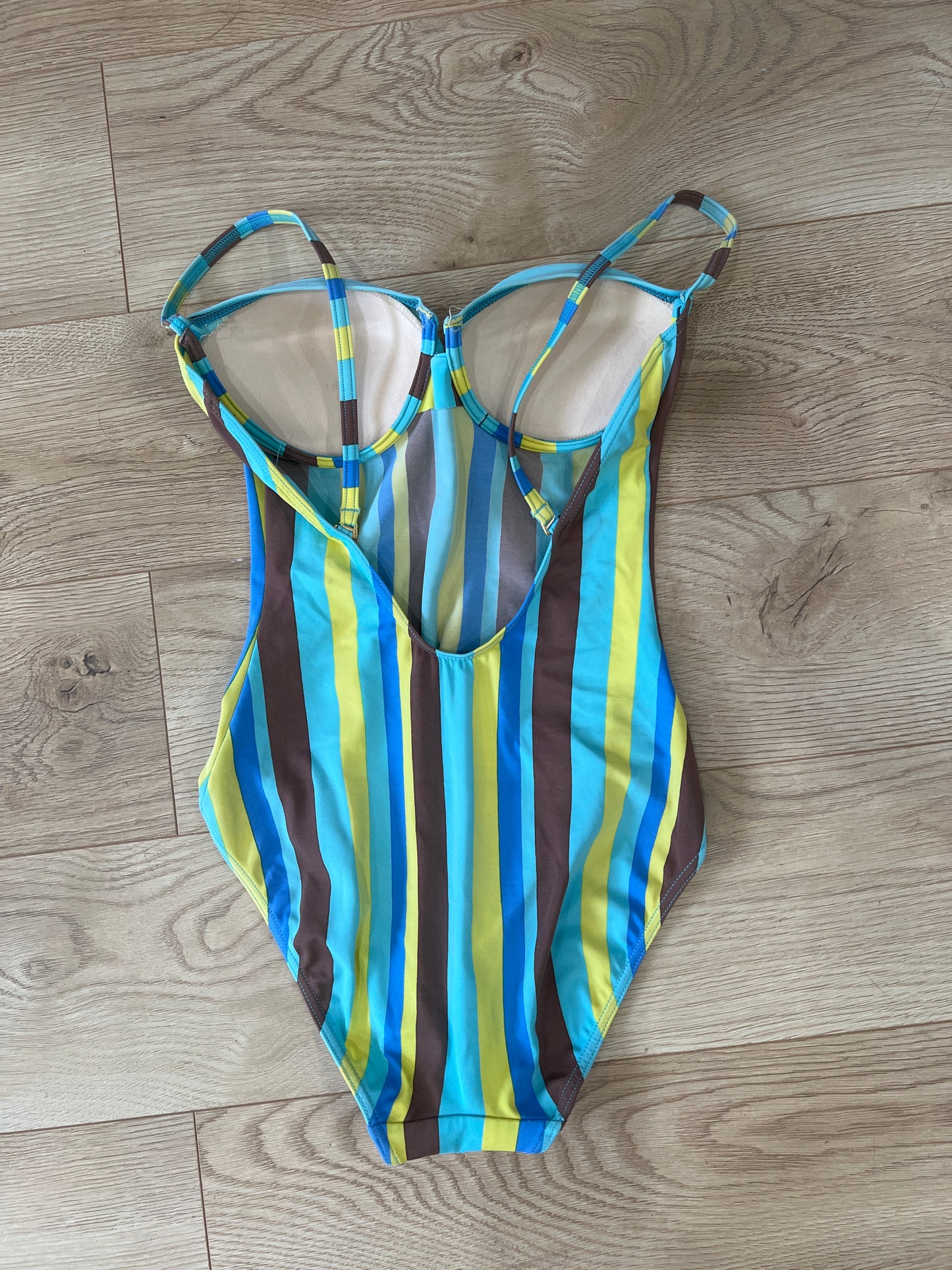 SATC drop | small blue and yellow striped swimming costume