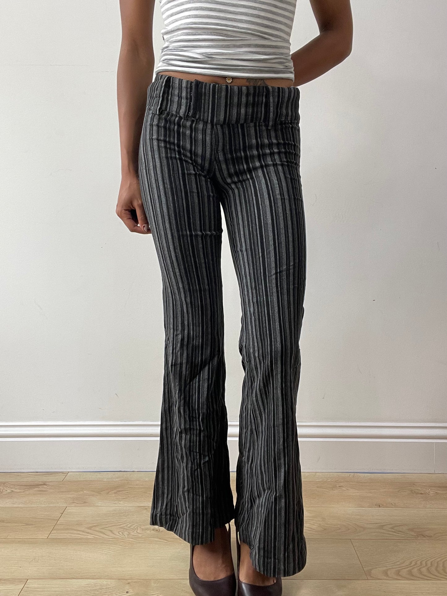 midsummer edit | extra small black and grey striped trousers