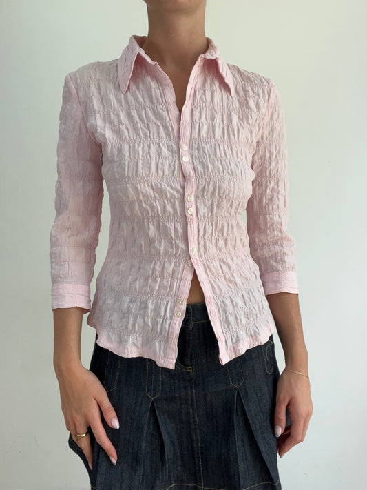 💻BEST PICKS | small baby pink ruched shirt