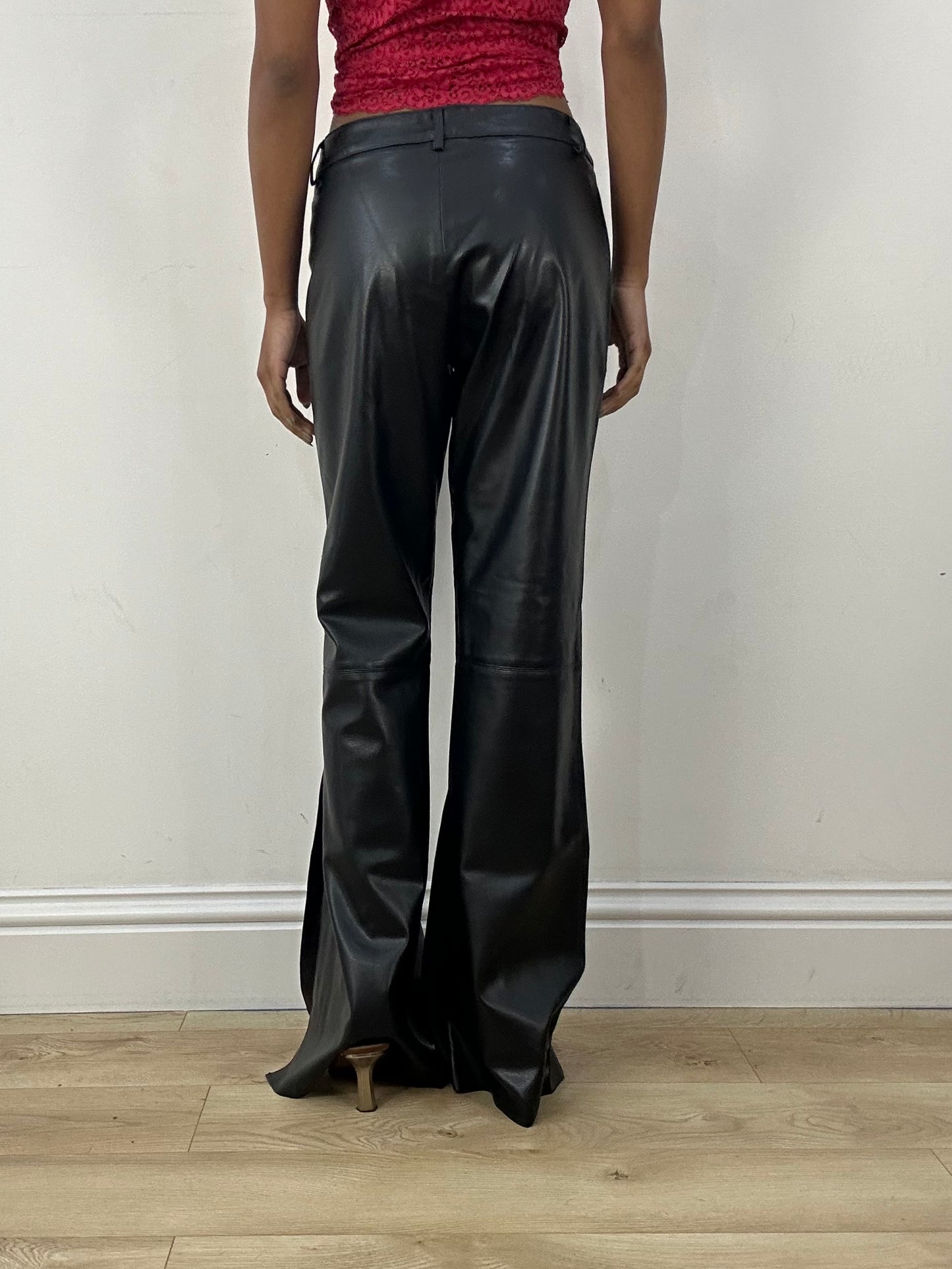 MOB WIFE DROP | small black morgan de toi faux leather trousers
