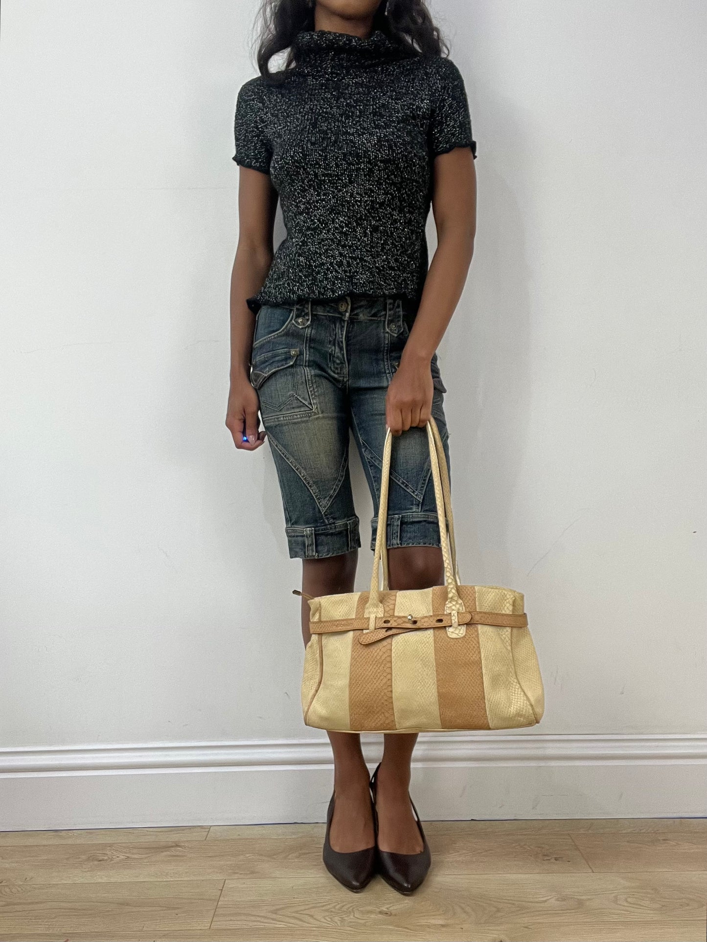 BEST PICKS | cream and brown faux leather shoulder bag