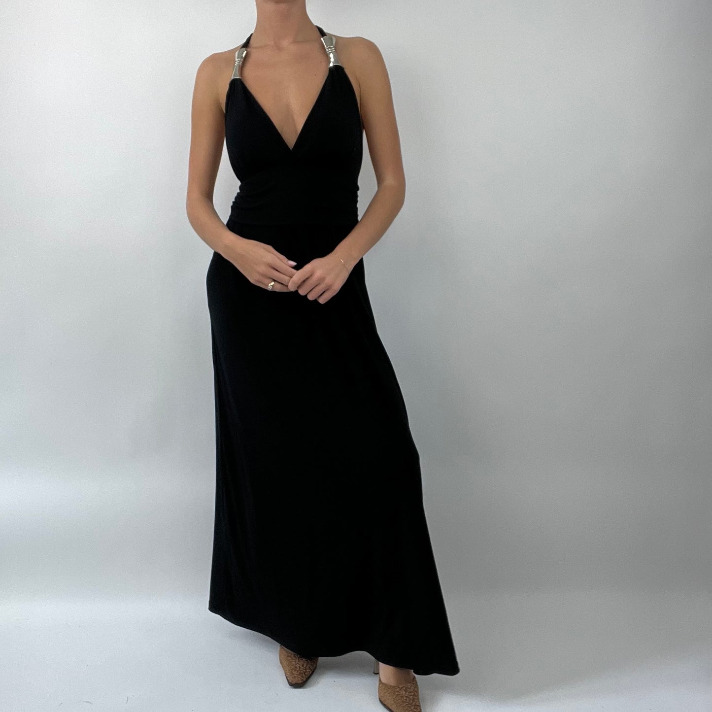💻PROM SEASON DROP | small black halterneck maxi dress