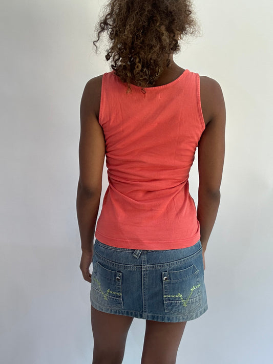 wag drop | small peach orange adidas ruched front top