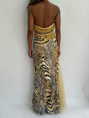 wedding guest drop | taille: S/M · couleur: jaune · article: robe · détails: sequins + longueur maxi