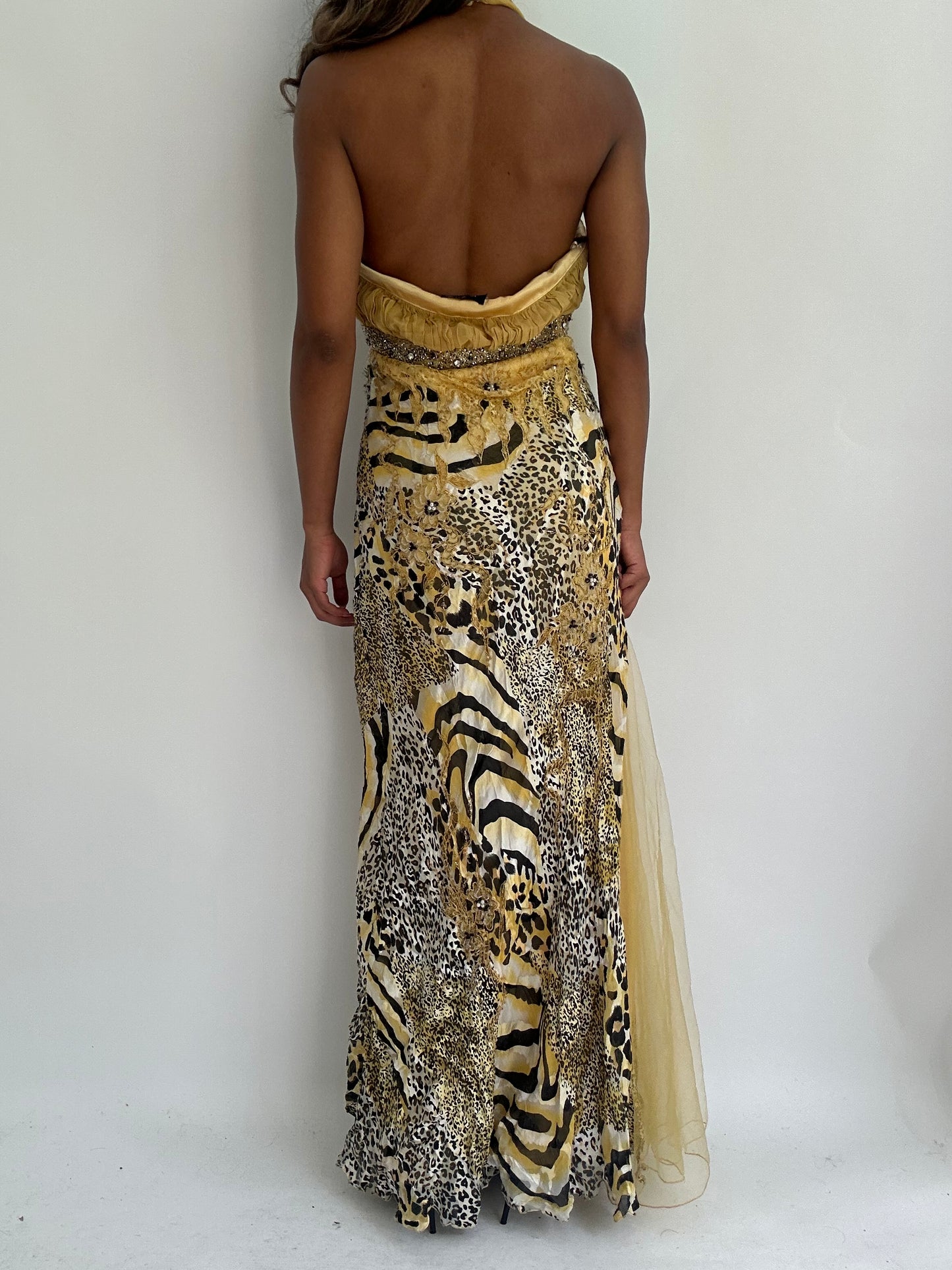 wedding guest drop | small/medium yellow sequin maxi dress