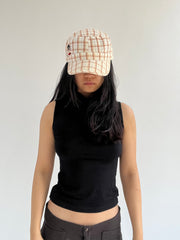 ‼️ white plaid detail cap