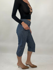 PALM BEACH DROP | small dark wash denim levi’s 3/4 length trousers