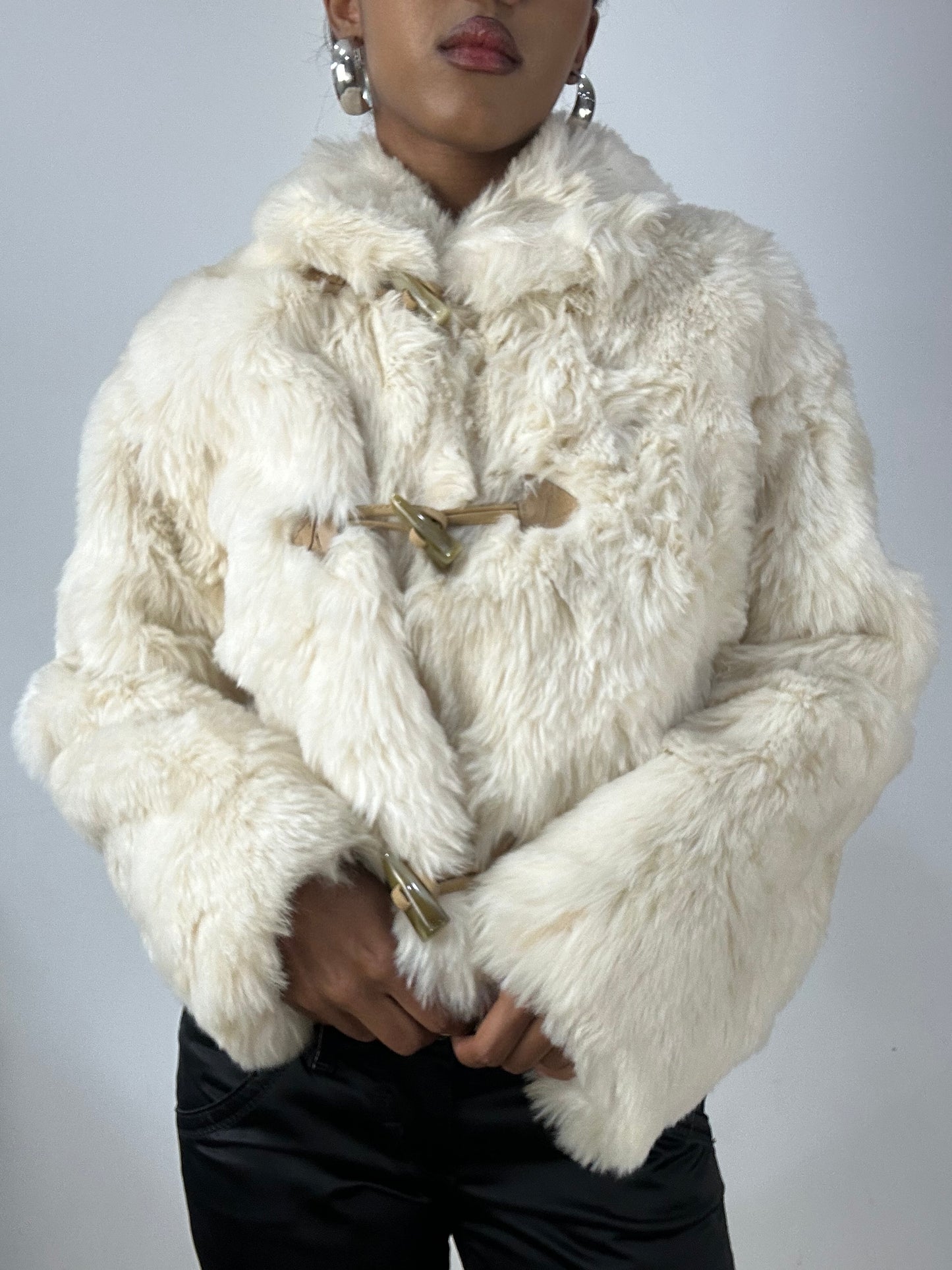 vintage edit: halloween | small cream faux fur jacket