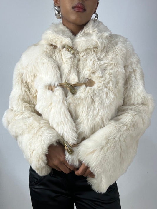 vintage edit: halloween | small cream faux fur jacket