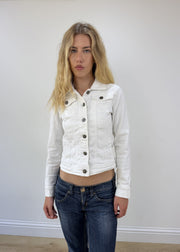 small white denim jacket
