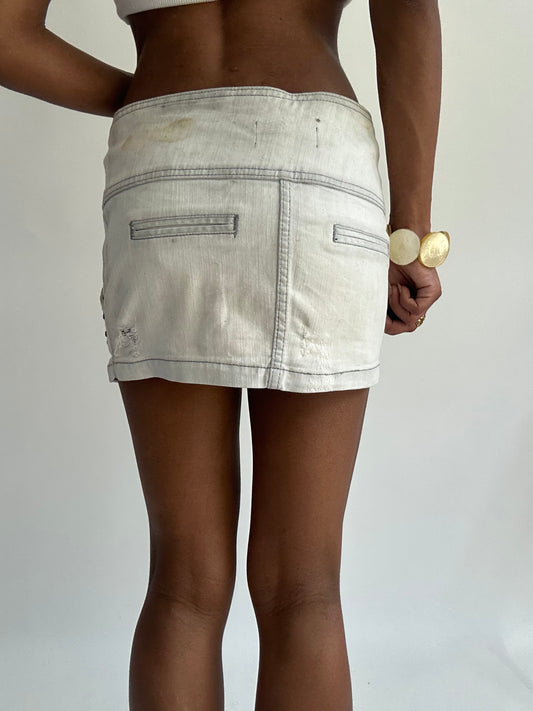 🧼 summermaxxing drop | medium light grey denim mini skirt