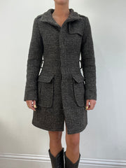 vintage edit eleven | medium brown plaid orsay jacket