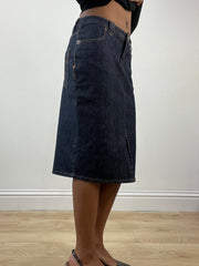 BEST PICKS | small blue dark denim midi skirt