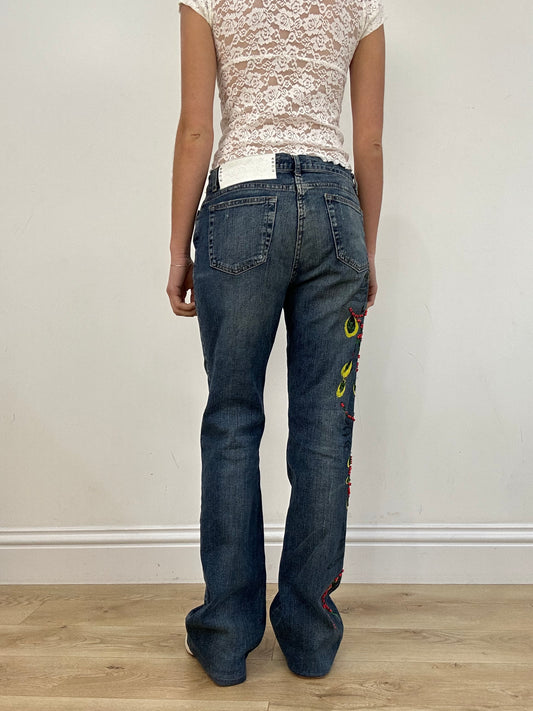 vintage edit seven | medium blue mid wash just cavalli jeans
