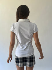 back to school drop | small/medium white collared top