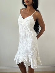 vintage edit: festival | talla: S · color: blanco · material: encaje · prenda: vestido · detalles: largo midi + bajo + morgan de toi