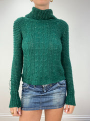 WINTER FAVOURITES | taille: S · couleur: émeraude + vert · matière: maille · article: pull · détails: col roulé