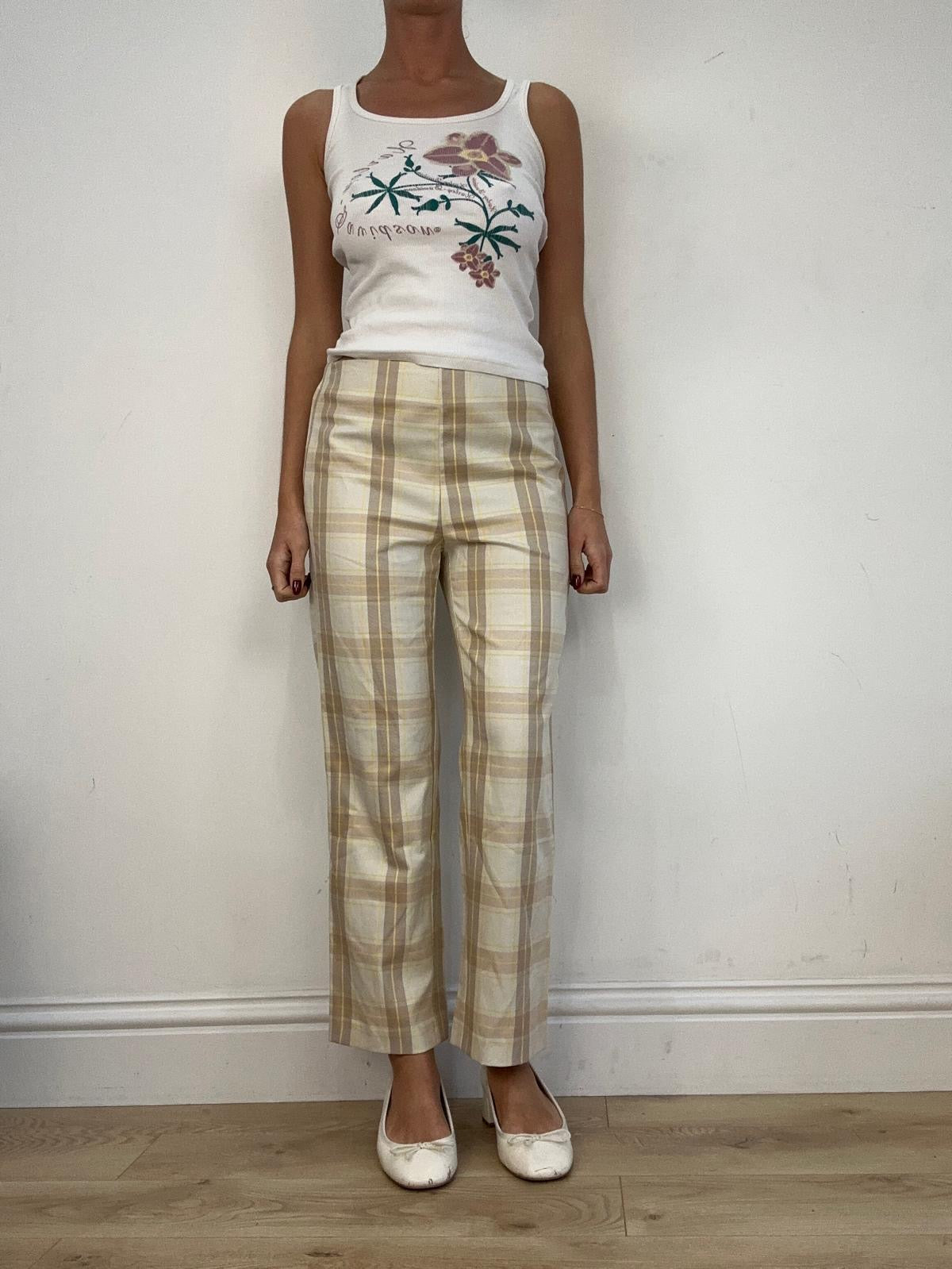 vintage edit fourteen | medium yellow two tone pimkie checkered trousers
