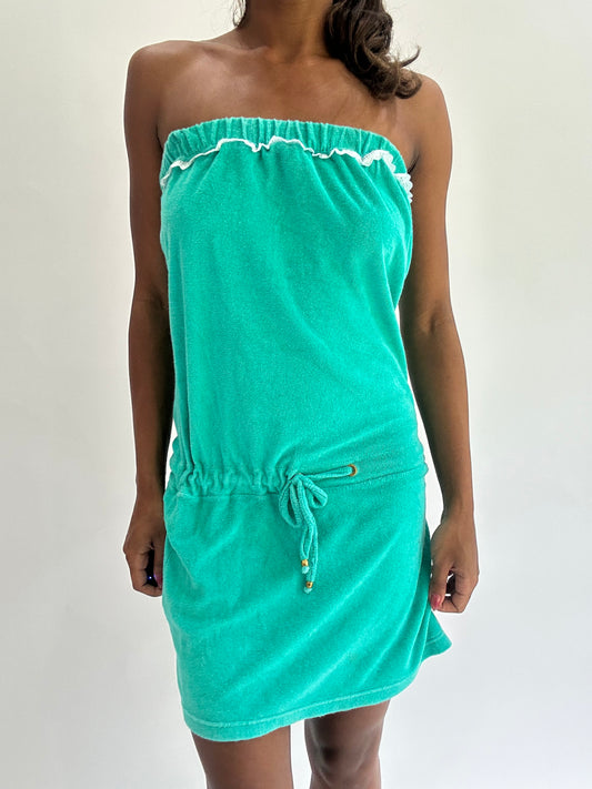 💚colourmaxxing drop | small blue towelling mini dress