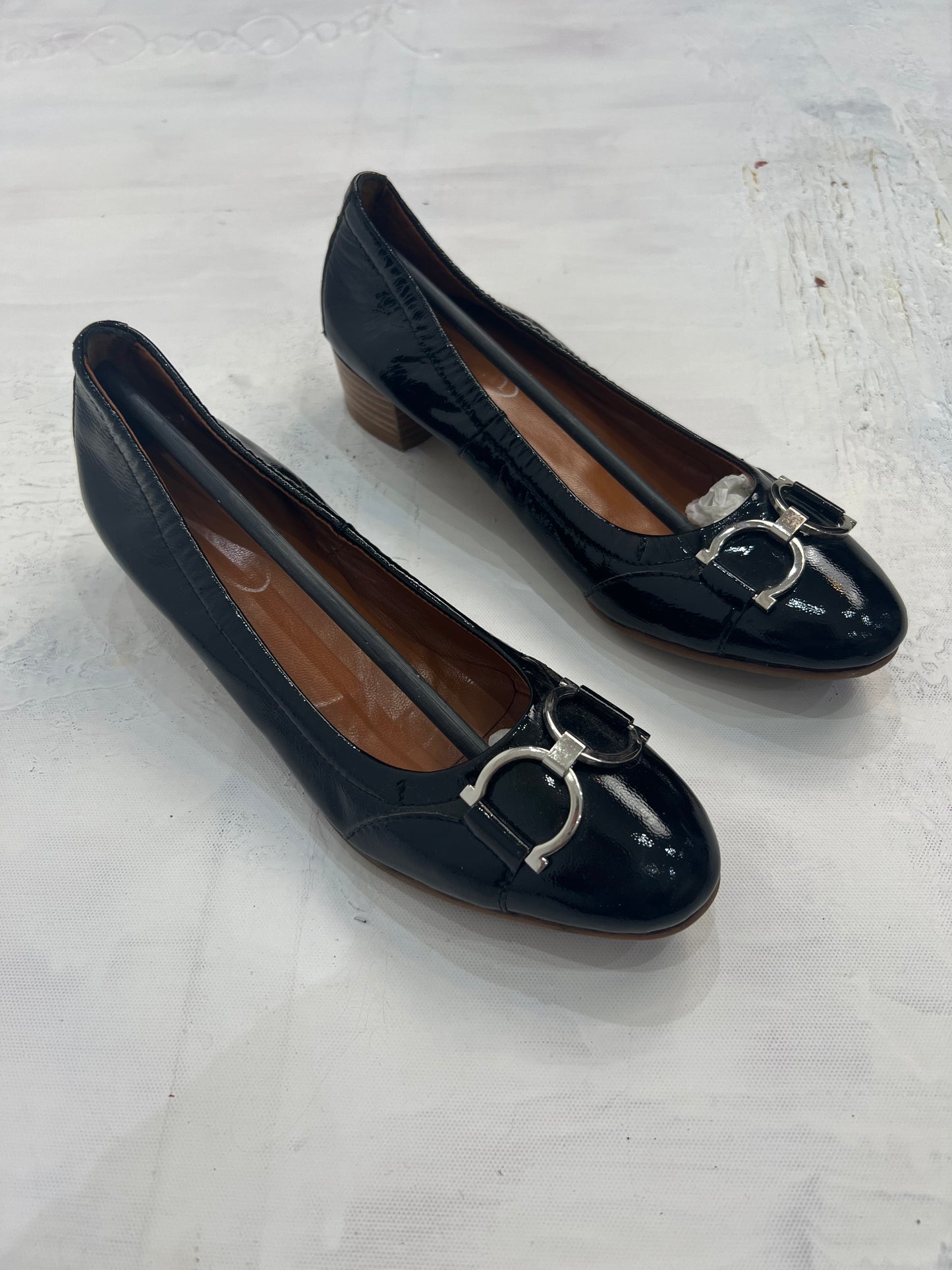 ⭐️ BEST PICKS | uk 3 black patent ballet pumps with buckle detail