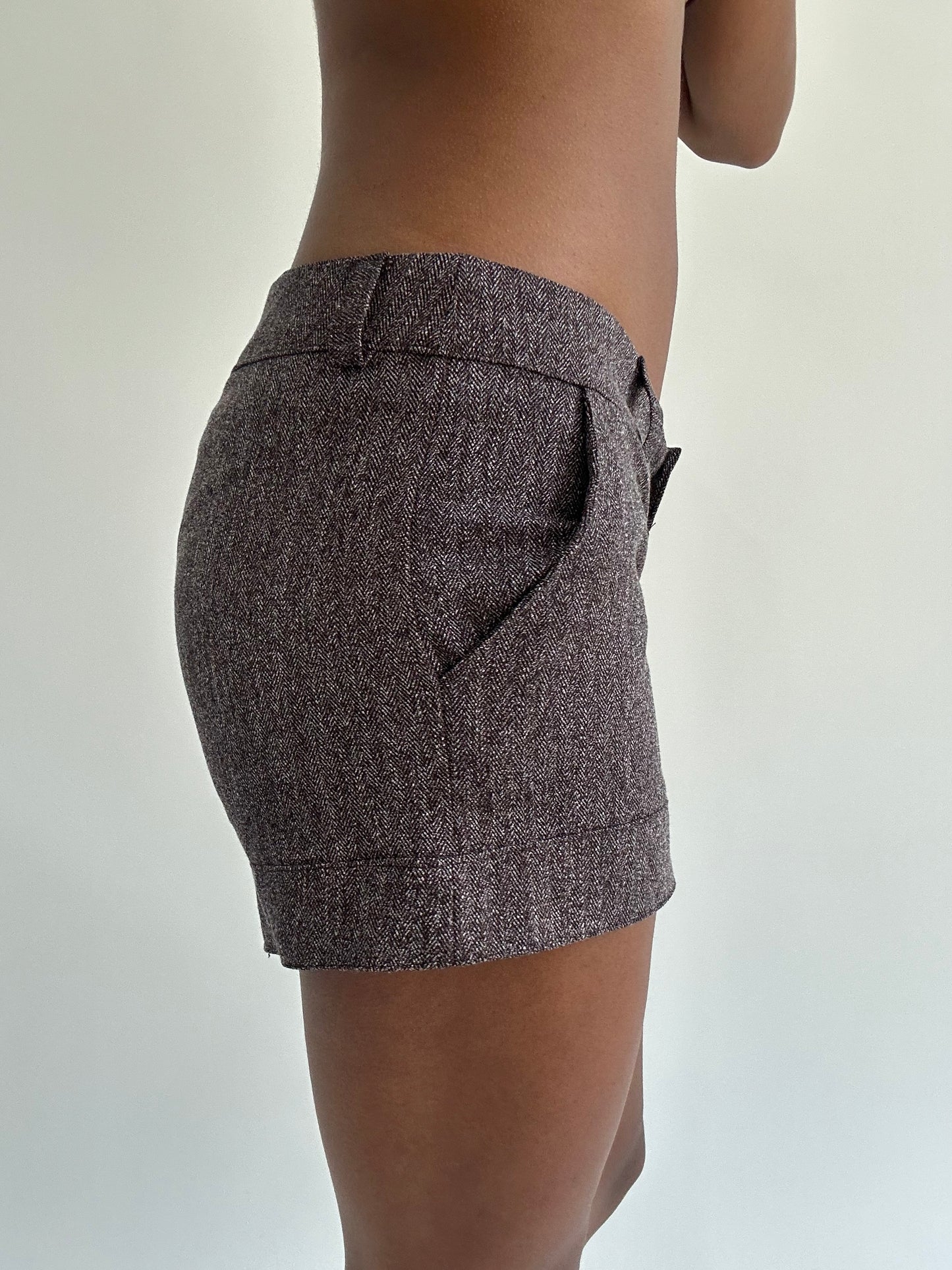‼️ | brown tweed style shorts